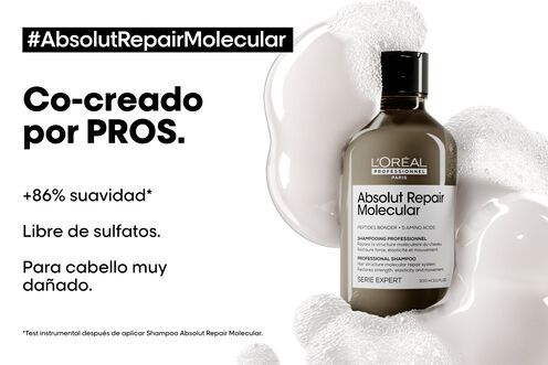 Shampoo Reparador Molecular Para Cabello Dañado Absolut repair molecular - L'Oréal Professionnel | L'Oréal Partner Shop