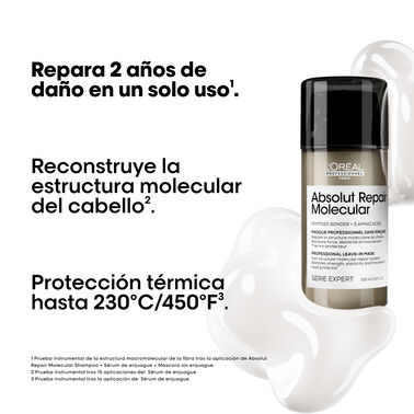 Crema sin Enjuague Reparadora Molecular Para Cabello Dañado Absolut repair molecular - L'Oréal Professionnel | L'Oréal Partner Shop