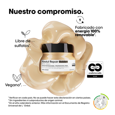 Máscara De Reparación Instantánea Golden Absolut repair - Cuidado Capilar Técnico | L'Oréal Partner Shop